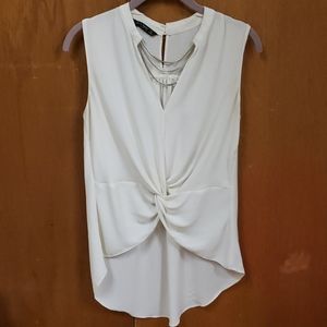 Zara Twist Front Necklace Detail Blouse
